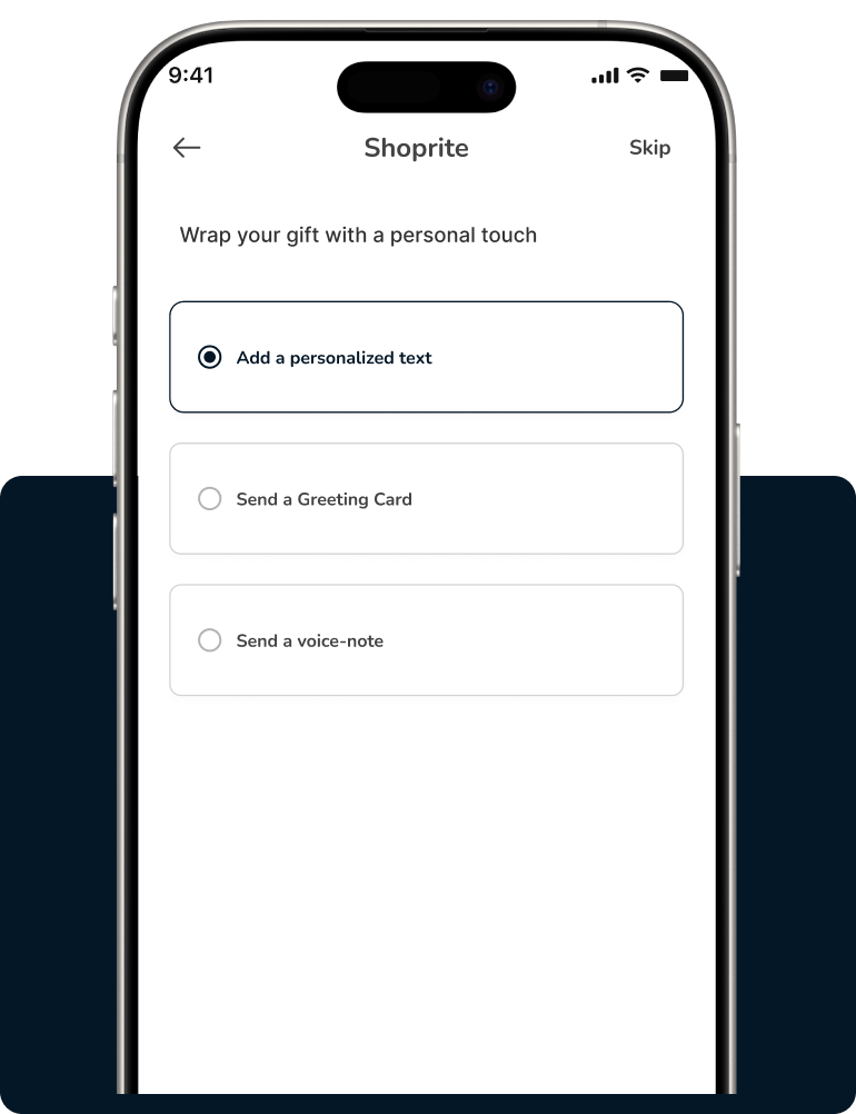 Personalize your gift with a message and send it