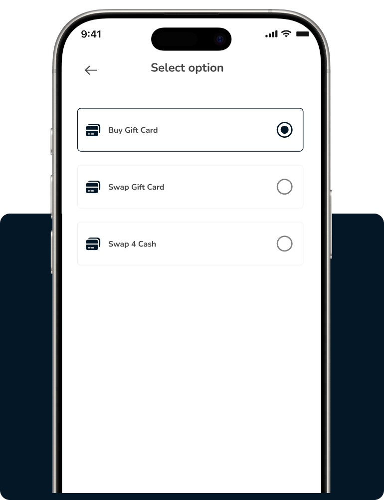 Redeem your gift card or swap it for cash